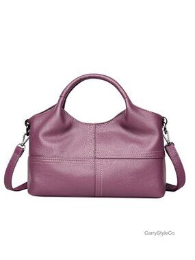 PU Leather Tote Shoulder Bag Top Handle Satchel Carry-All Handbag